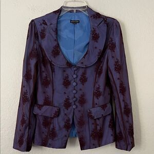 Resume Elegant Purple with Blue Lining Blazer Jacket in Size Unknown